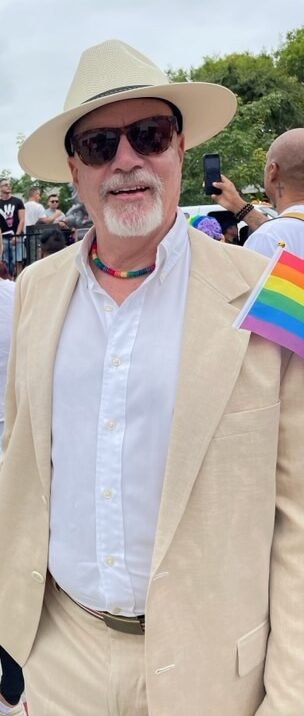 Kevin Ligon at WeHo Pride looking like Hannibal Lecter stalking Dr. Chilton